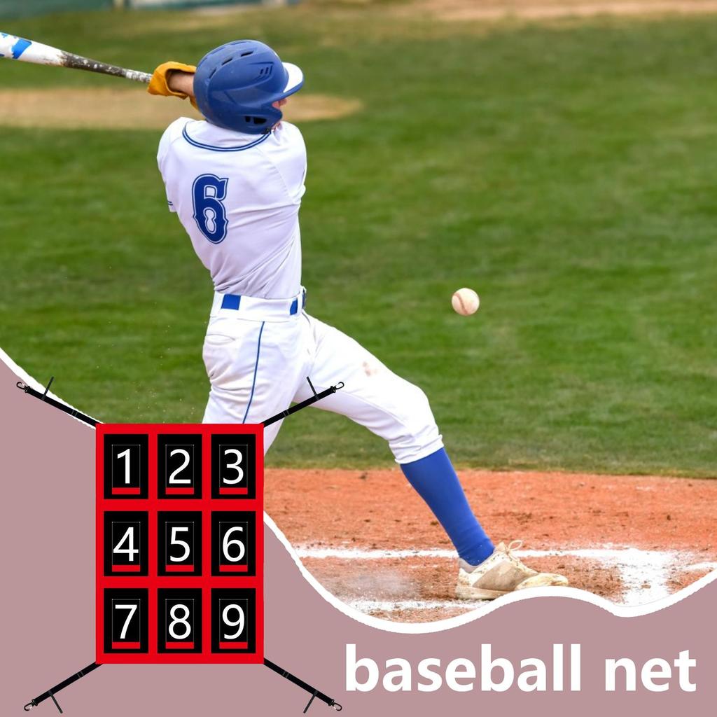 Pitching Net With Strike Zone Softball Accessories For Practice Baseball & Softball Batting Aid Pitching Adjustable Target Net