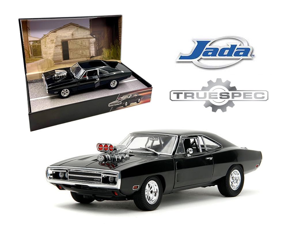 JADA TOYS 1/24 Fast & Furious Dodge Charger R/T 1970 Black Fast & Furious Charger TrueSpec