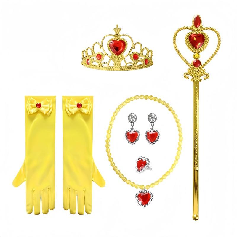 Spot Children's Crown Princess Elsa Headwear Princess Magic Wand Fairy Wand Gloves Necklace Children's Dress Up Accessories