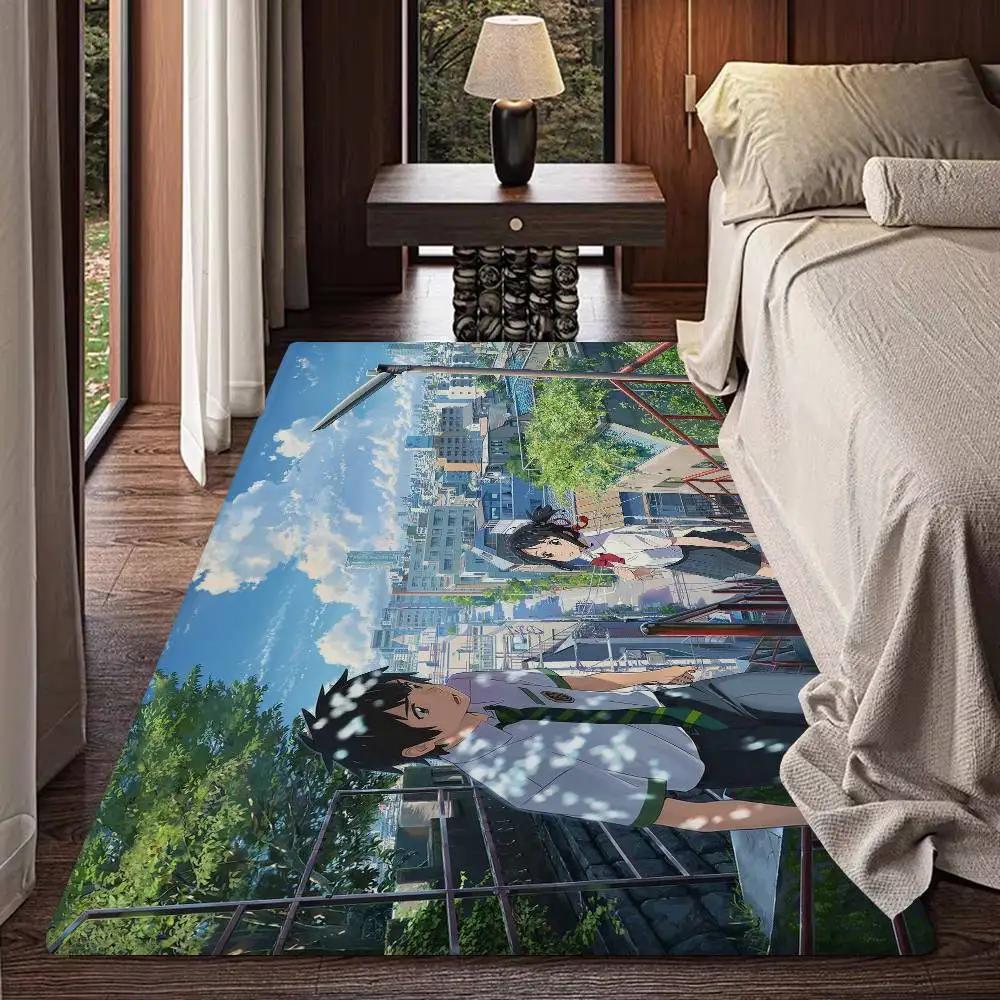 Anime Your Name Floor Mat Rectangle Anti-slip Home Soft Badmat Front Door Indoor Outdoor Mat Welcome Doormat