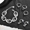 Geometric Crystal Jewelry Set For Women With Silver Copper Finish For Stylish Gift Giving