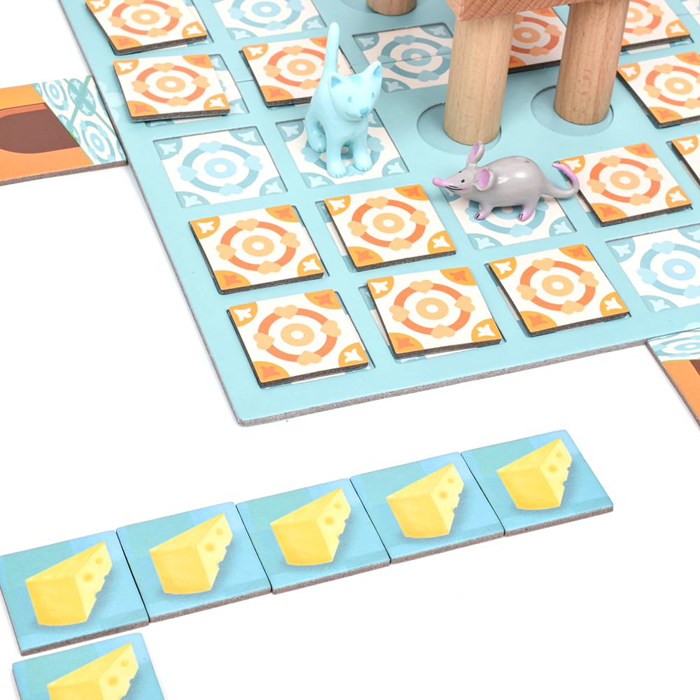 DJECO Chop Chop Board Territory Capture Game with Animal Educational for Montessori Perfect for Home Ages Boys and School Entrance Elementary School