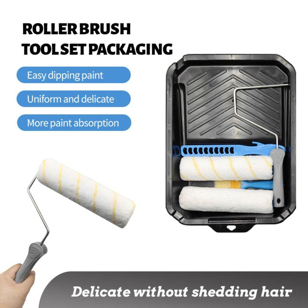 Wall Painting Paint Roller Kit Furniture Painting Paint Pan Roller Paint Brush Interior Decorating