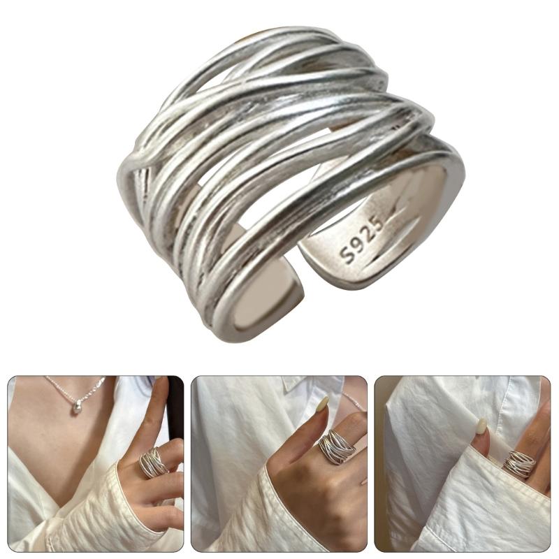 Verstellbare Überkreuzringe Verschlungene Ringe Modische Verdrehte Kreuze Wickelringe Verstellbare Kupferringe Schmuck für Frauen