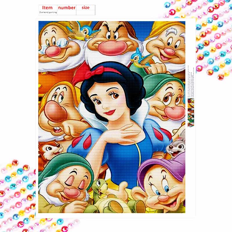 Disney 5d Diamond Painting Full Diamond Diy Snow White Diamond Embroidery Decorative Painting Ornaments Living Room