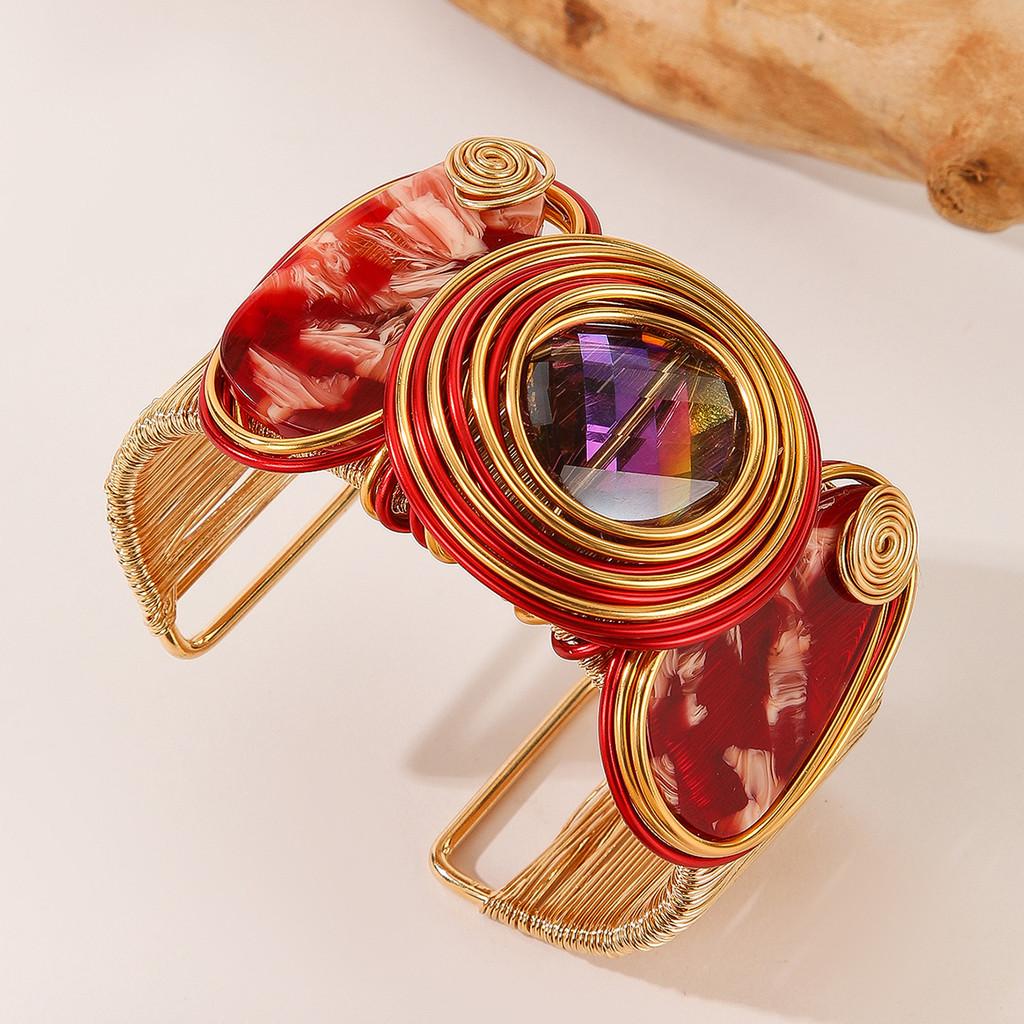 

European Style Wide Open Bracelet With Electroplated Metal For Womens Fashion Accessory