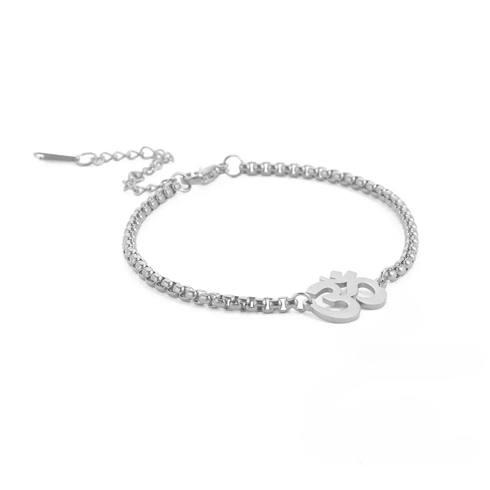 

Будда Индуистский Браслет для Йоги Браслет из Нержавеющей Стали Коробчатая Цепочка Мужской и Женский Индуистский Амулет Винтажная Бижутерия Подарок 17cm