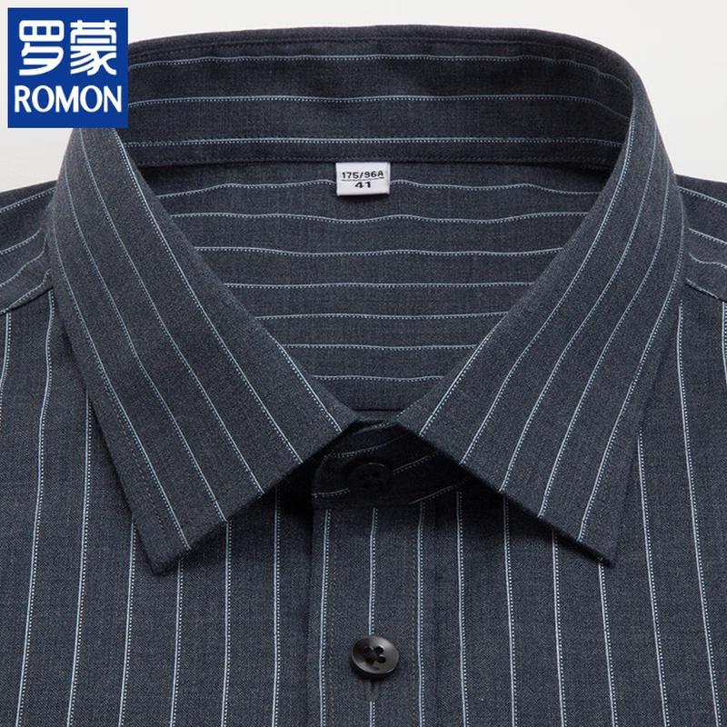 ROMON Men's Wrinkle-Resistant Casual Short Sleeve Shirt