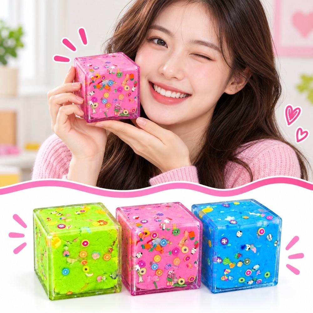 4.4/5.5cm Crunchy Squeezed Cube Building Blocks TPR Fidget Toy Handmade Ball Home Decoration