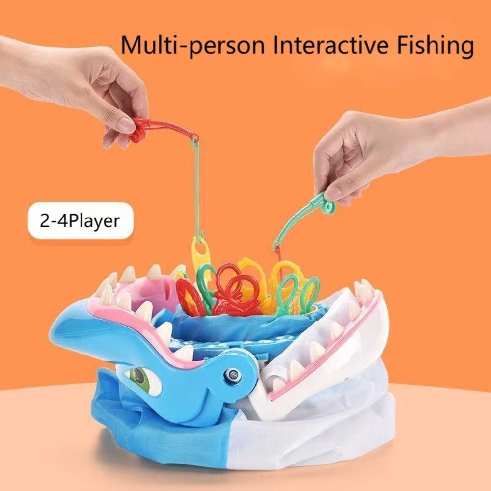 Plastic Sharks Trap Board Desktop Game Trickery Fishing Bite Shark Toy Birthday Present