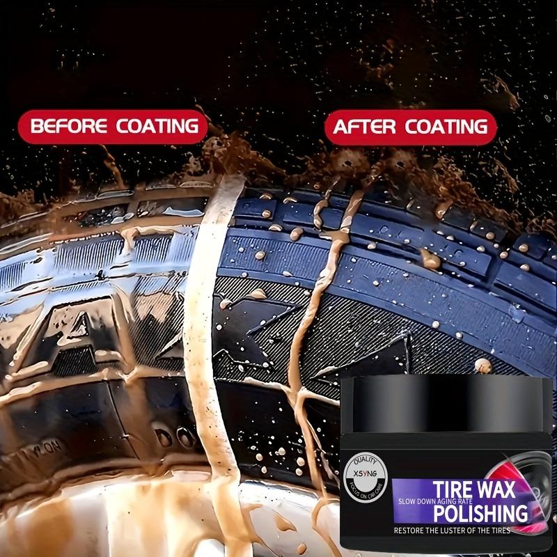 

Воск для шин и полирующее средство - Используйте прилагаемую губку для универсального восстановления резины и пластика, защиты от выцветания и обновления автомобильных дисков 50G
