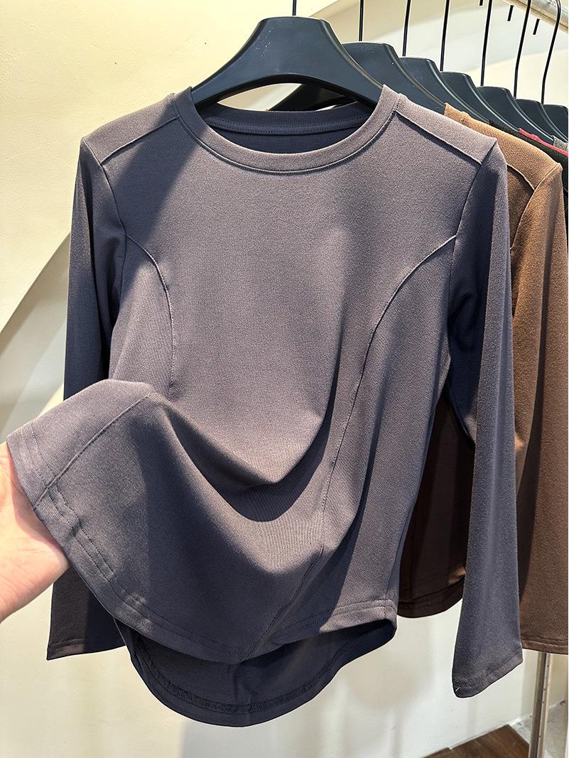 

Дизайнерская женская футболка с длинным рукавом, утягивающая талию, с косточками M [40-50 kg]