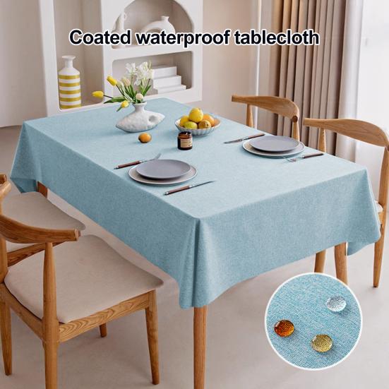 Tablecloth Wear Resistant Fade-Resistant Table Cover Solid Color Splash Scratch Protection Rectangular Table Cloth