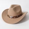 Autumn and winter unisex soft woolen cowboy hat, wide-brimmed fedora, simple and versatile style