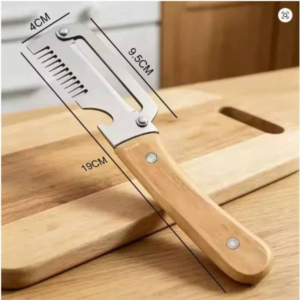 Kitchen Peeler Stainless Steel Vegetable Peeler with Wooden Handle for Peeling and Slicing Fruits and Vegetables Kitchen Tool