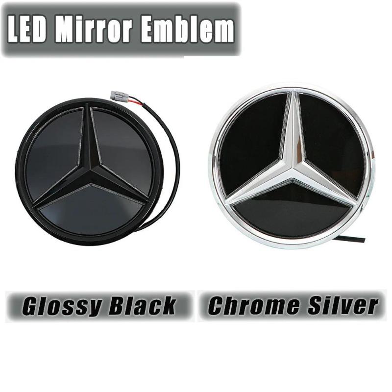 Für Mercedes Benz GLC X253 GLE W167 GLS X167 V W447 Glänzend Schwarz und Silber LED Spiegel Stil Frontgrill Stern Emblem Logo