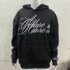 Europäischer und amerikanischer Y2K Street Trend Langärmiger dunkler Retro Punk Buchstaben bedruckter Pullover Hoodie