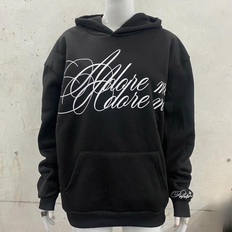 Europäischer und amerikanischer Y2K Street Trend Langärmiger dunkler Retro Punk Buchstaben bedruckter Pullover Hoodie