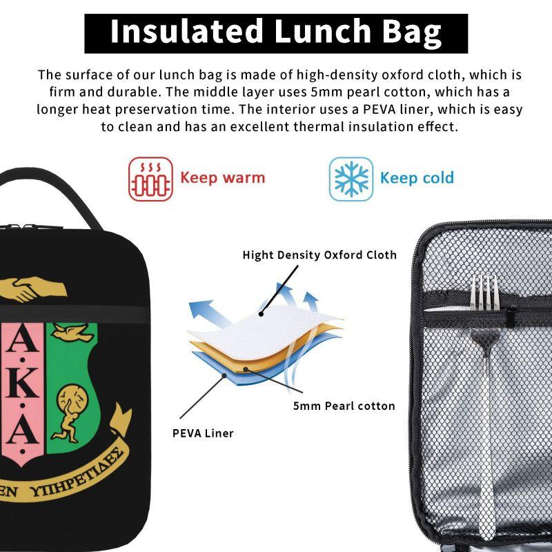 AKA Sorority Gifts Lunch Box Reusable Oxford Tote Bag Large Capacity Cooler Thermal Lunch Bags for Women Men Travel Work Picnic