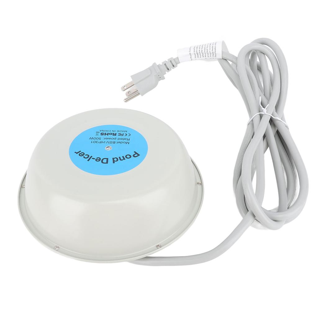 Birdbath Heater Winter Outdoor Bird Bath with Thermostat Floating Pond De Icer 500W Integral Cast