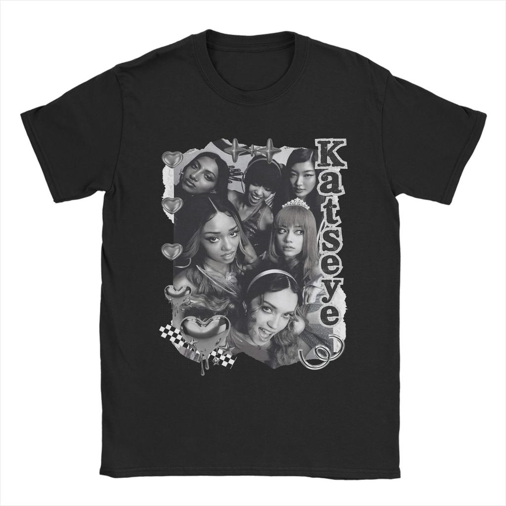 KATSEYE Gnarly Kpop T-Shirts Herren Neuheit Reines Baumwoll-T-Shirt Rundhals Kurzarm-T-Shirt Übergröße Kleidung