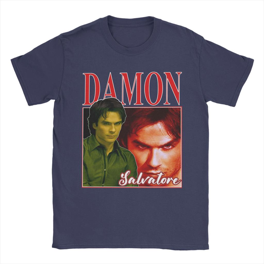 Unisex s Damon Salvatore T Shirts The Vampire Diaries Ian Somerhalder 100 Cotton Clothing Short Sleeve Round Collar Tees TShirts