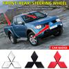 3D ABS Car Front Grille Trunk Emblem Sticker for Ralliart Lancer ASX Colt Pajero Outlander Eclipse Delica EVO Grandis