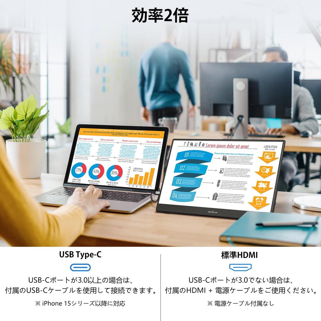 InnoView Portable Gaming Monitor, 15.6-inch Freestanding Mobile Display, IPS LCD Panel, 1920*1080 FHD, Slim, Lightweight, Portable, Wall-Mountable, Co