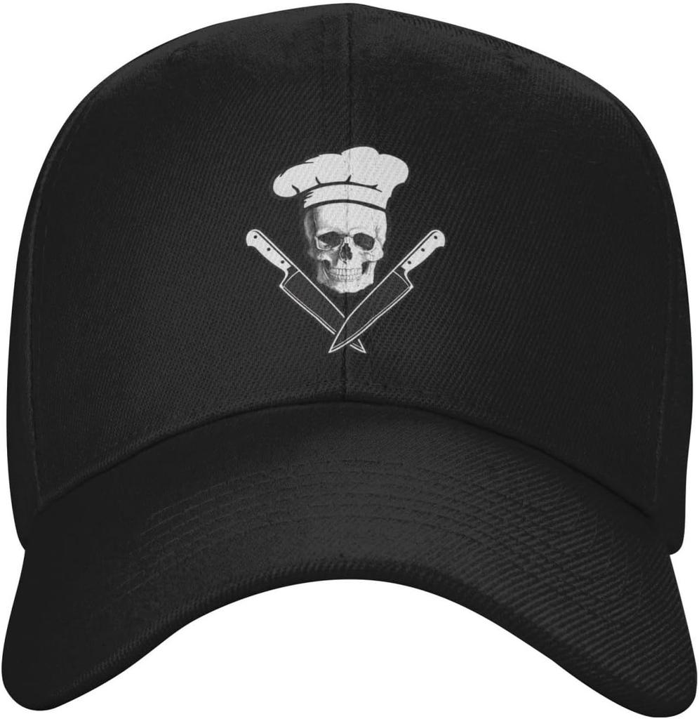 Skull Knives Chef Graphic Baseball Cap Adjustable Cotton Dad Hat Casual Unisex