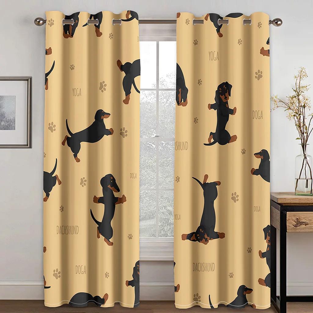 Cartoon Jungle Animals Kids Curtains Safari Zoo Print Window Drapes 2 Panels Nursery Bedroom Child Room Home Decor