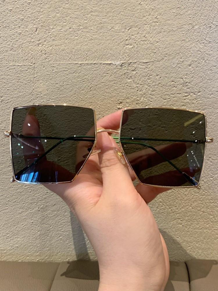 Durable Metal Metal Rectangular Oversized Sun Glasses Glasses Ladies Classic Luxury Sun Eyeglasses For Female Big Spectacle Frame Frame Gradient