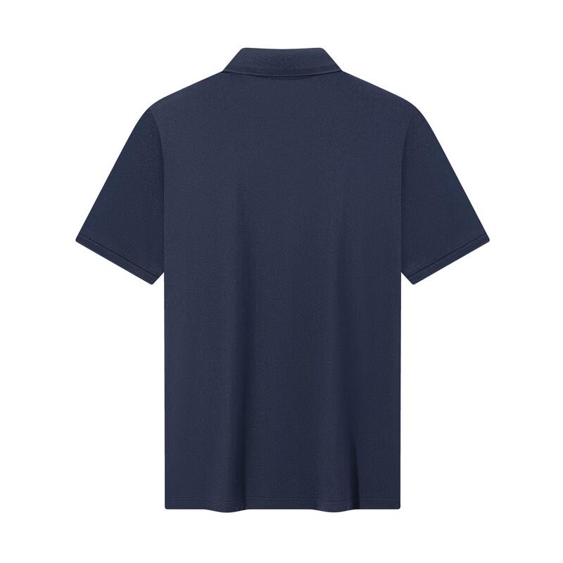 Qipai Men's Jacquard Breathable Anti-Bacterial Short-Sleeve Polo Shirt