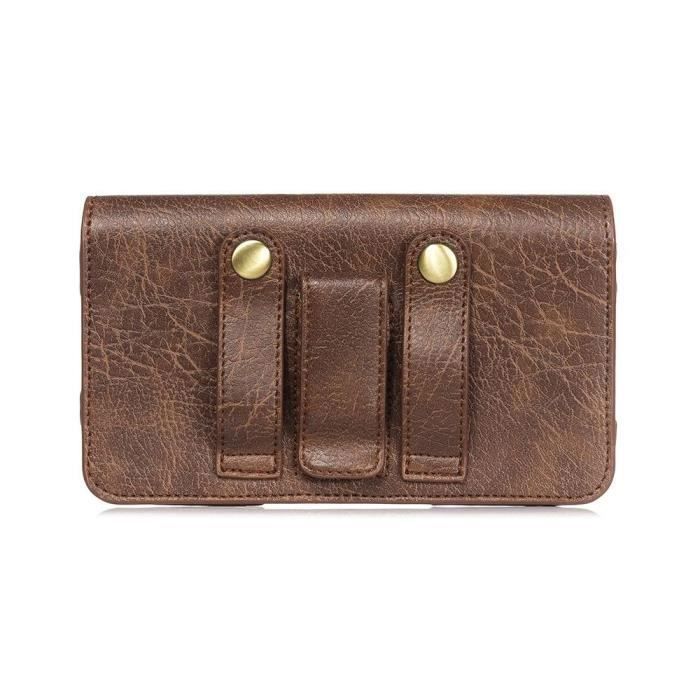 Étui De Téléphone - BLU - STUDIO G2 HD - Cuir - Marron - Fermeture Magnétique