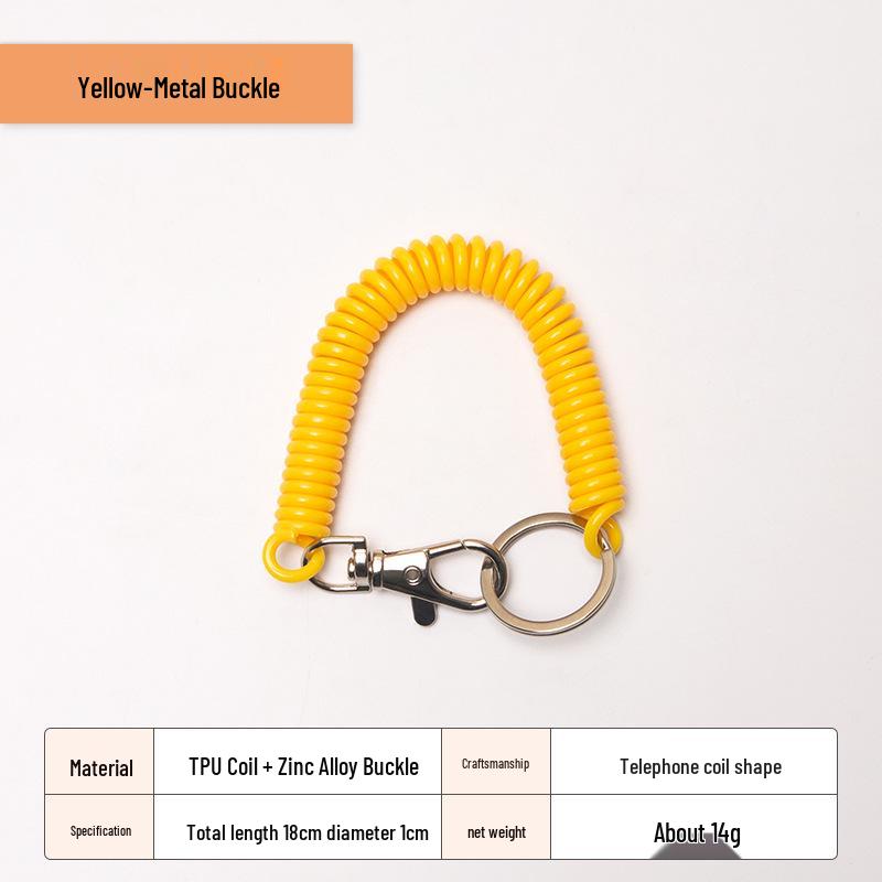 Spring Buckle Keychain Cord – Anti-Lost Outdoor Strap with Bag Holder