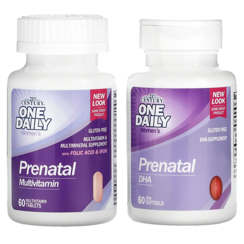 21st Century Prenatal Multivitamin/Mineral + Dha, 2 Bottles, 60 Tablets/60 Softgels