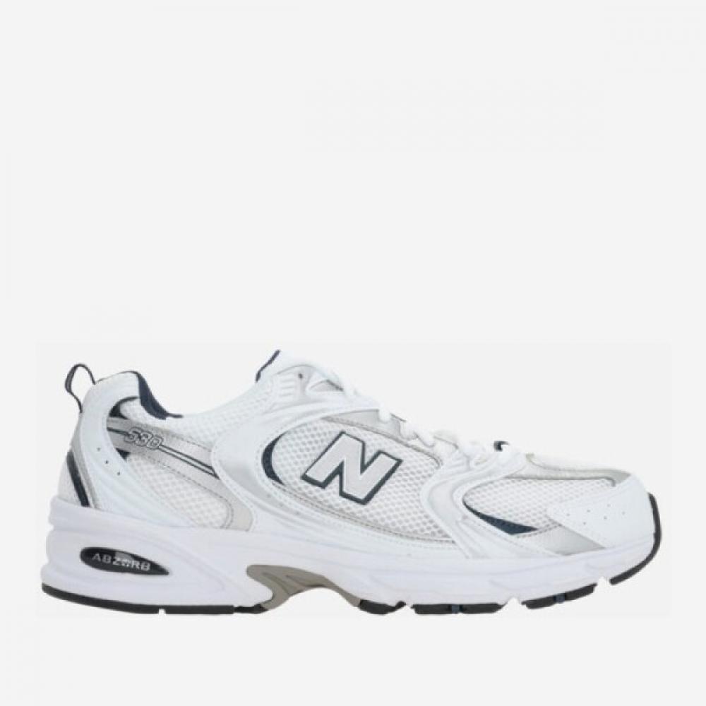 

New Balance White Mesh Silvertone Laminated Faux Leather Low Top Sneakers Nbmr530sg US5