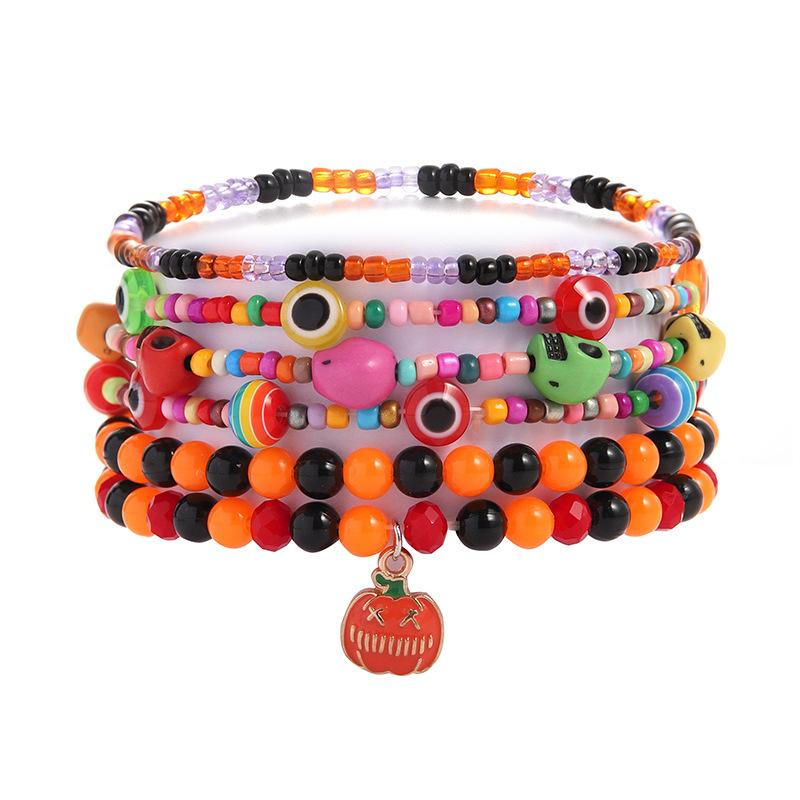 Hot Sale Acrylic Bracelet Set Halloween Bracelet Cartoon Ghost Pumpkin Jewelry Horror Dress Up Ornament