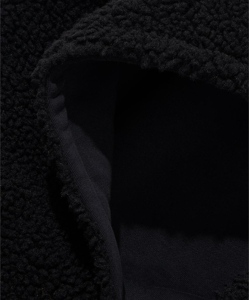 Agod Reversible Heavy Fleece Boa Hooded Zip-Up [Black]