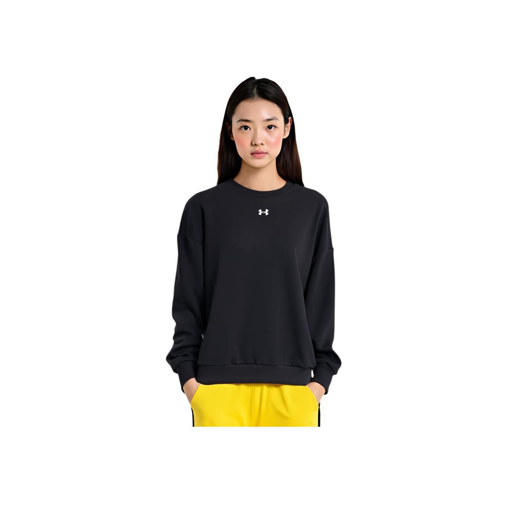 Under Armour Rival Lockere Passform Rundhals Langarm Sweatshirt Damen Oberteile Schwarz 1386463-001