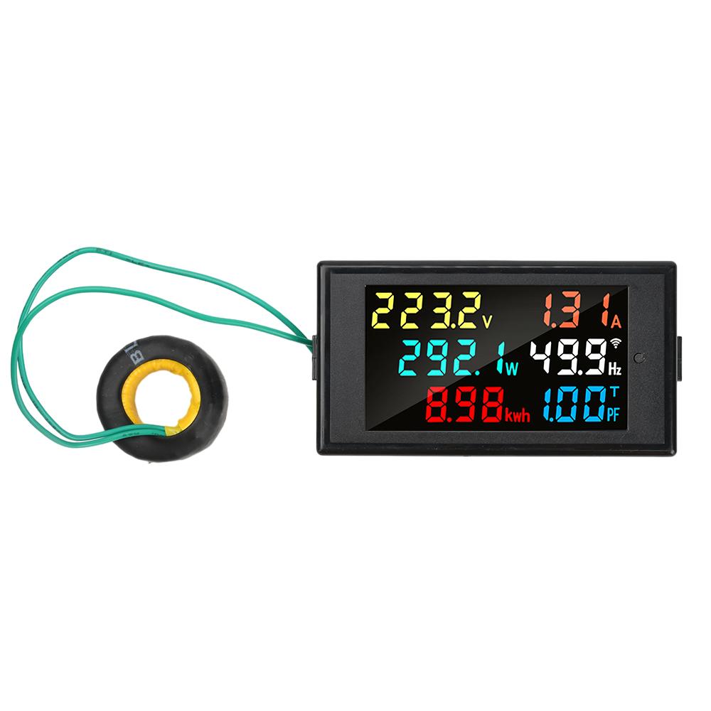 

N69-2068 Bluetooth WiFi Remote Smart Meter AC 80-300V 100A Voltmeter Ammeter Power Meter LCD Digital Display Power Tester