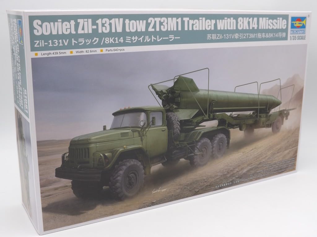 Trumpeter 1/35 Soviet Army Zil-131V Truck/8K14 Missile Trailer Plastic Model 01081
