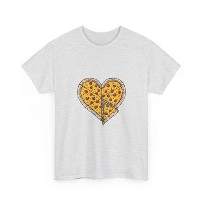 Pizza Heart Tee | Pepperoni Heart Slice Graphic Shirt, Fun Comfy Shirt, Foodie