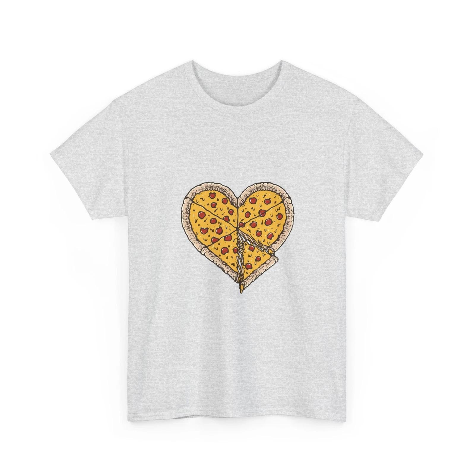 Pizza Heart Tee | Pepperoni Heart Slice Graphic Shirt, Fun Comfy Shirt, Foodie M