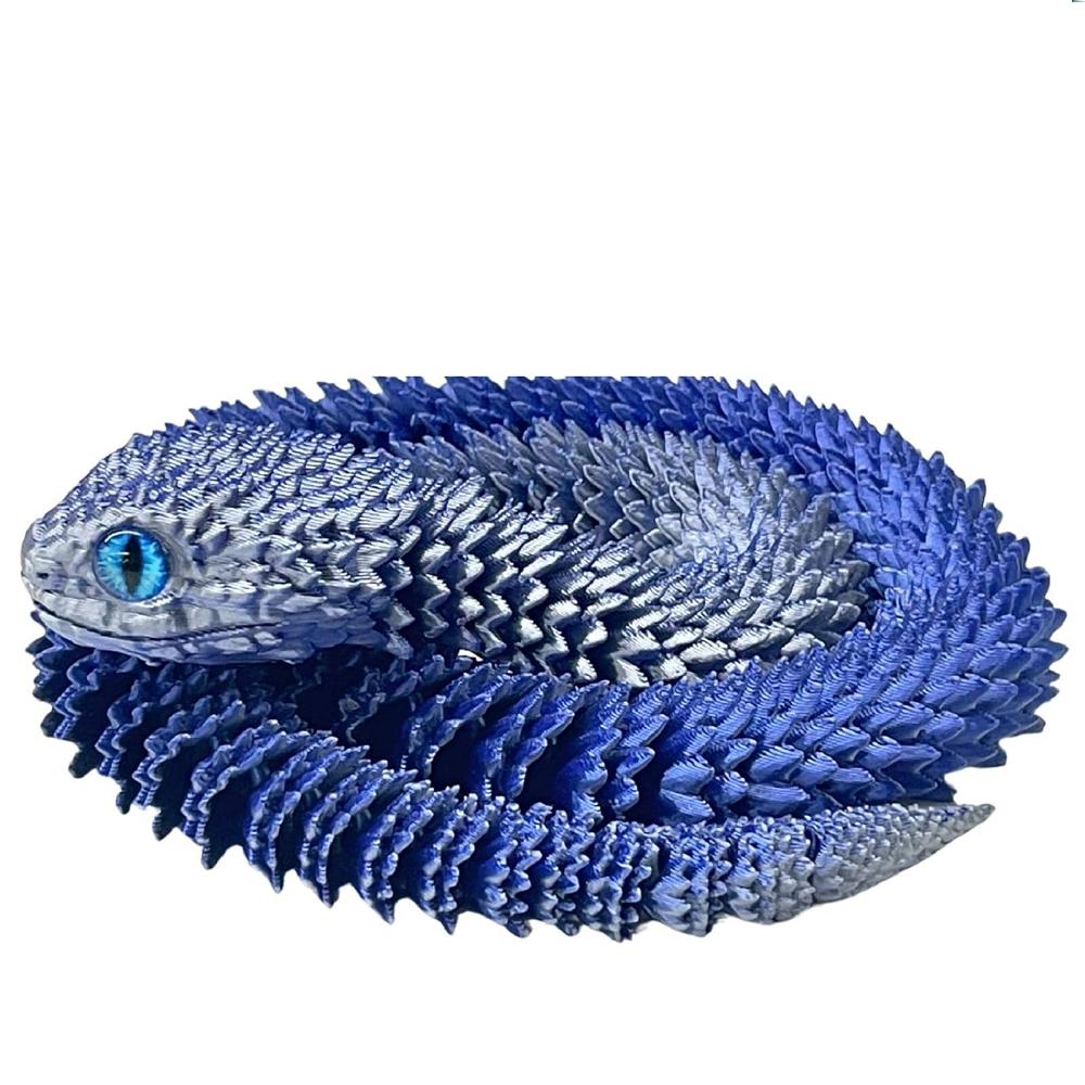 3D Printed Flexible Snake Fidget Toys Realistic Movable Joint Snake Toy 60cm Viper Model Creative for Home Office Decor