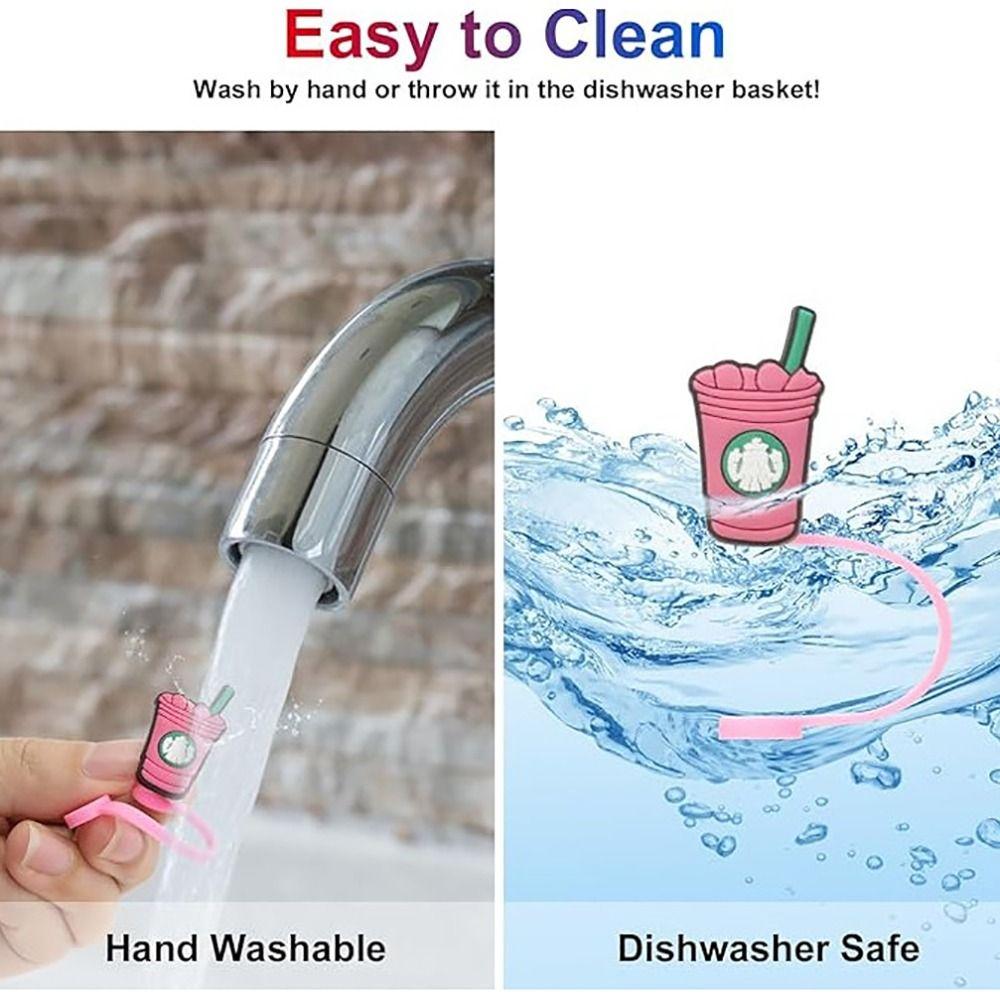 1/4Pcs BPA Free Drinking Straw Tips Cover Protectors Cap Straw Cap Durable Silicone Straw Cover