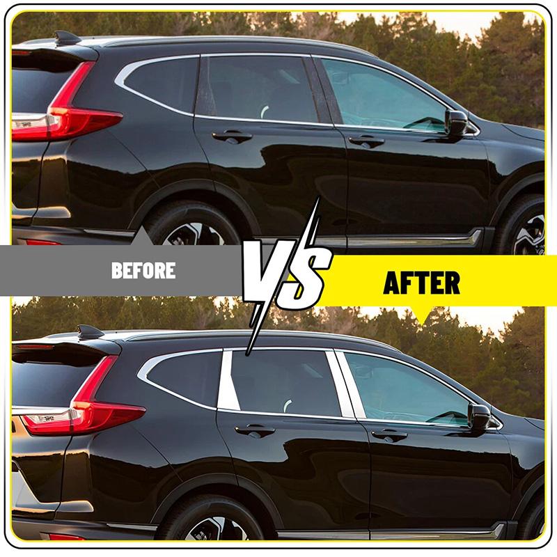 Silvery Car Window Trim Covers Center Film Column B C Pillar Posts Sticker Car Accessories For HONDA CRV 2017-2022 Plated