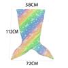 Cartoon Rainbow  Mermaid Tail Blanket Super Soft Glow In The Dark Flannel Mermaid Tail Blanket Girls Sleeping Bag