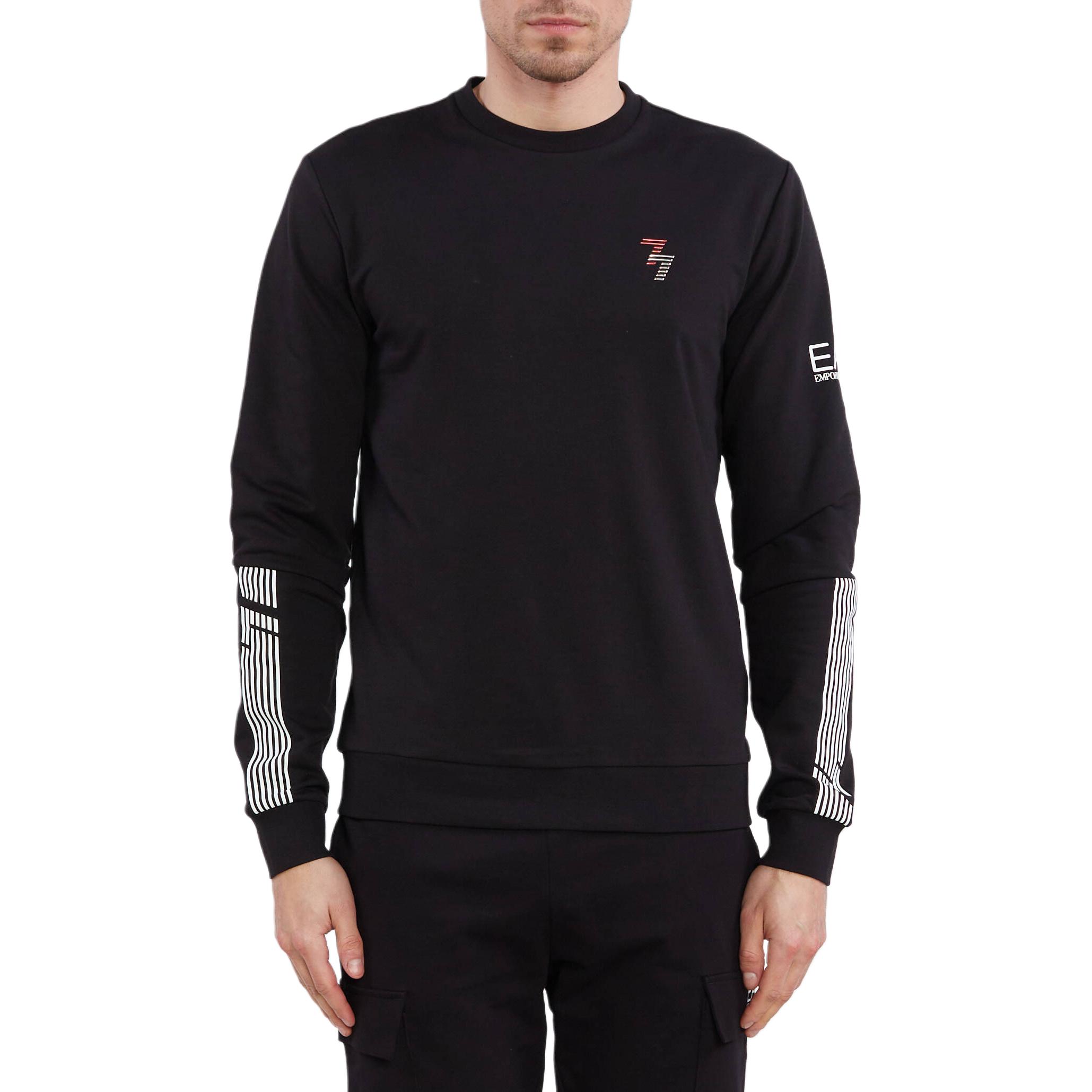 Emporio Armani Sweat à capuche Manches longues Col rond Couleur unie Coupe ample Homme Hauts Noir 3RPM06-PJLIZ-1200 M black