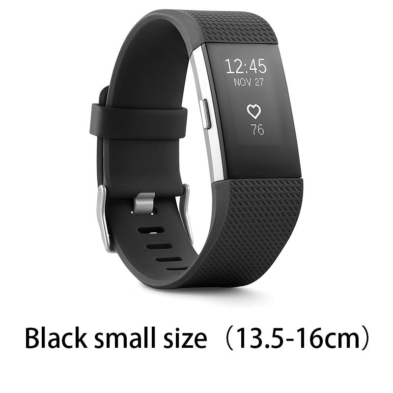 Fitbit Charge 2 Fitness Tracker Smart Wristband Heart Rate Monitor Sleep Steps Call Reminder GPS Sports Watch for iOS Android Black small size