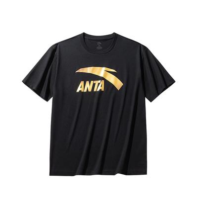 Comfortable Breathable Basic Round Neck Letter Short Sleeve T-Shirt Men Tops Black 952528112-6